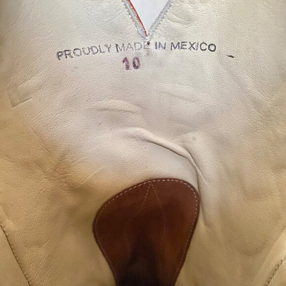 Lane Capitan LUBBOCK Mens Black Cowboy Boots 10 D Western Square Toe Brown Top - Picture 10 of 11